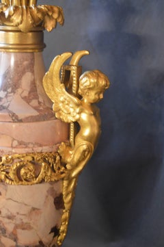 19th Century Gilt Bronze Ormolu and Marble Clockset