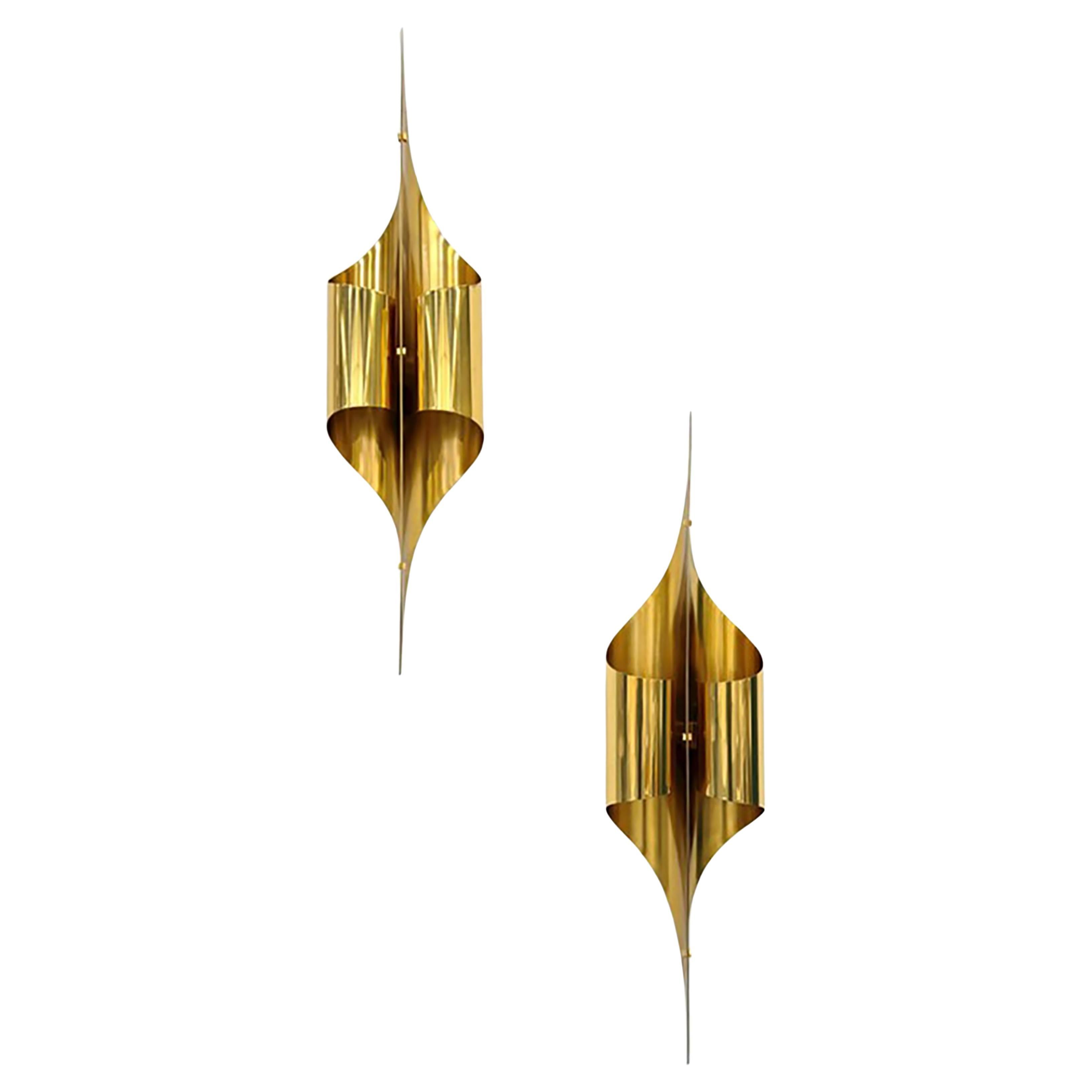 Maison Charles Applique murale Espadon en or brillant et mat, The Collective Inox
