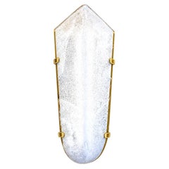 The Murano Glass Ice Sconce in Clear Cristallo with Polished Brass back plate