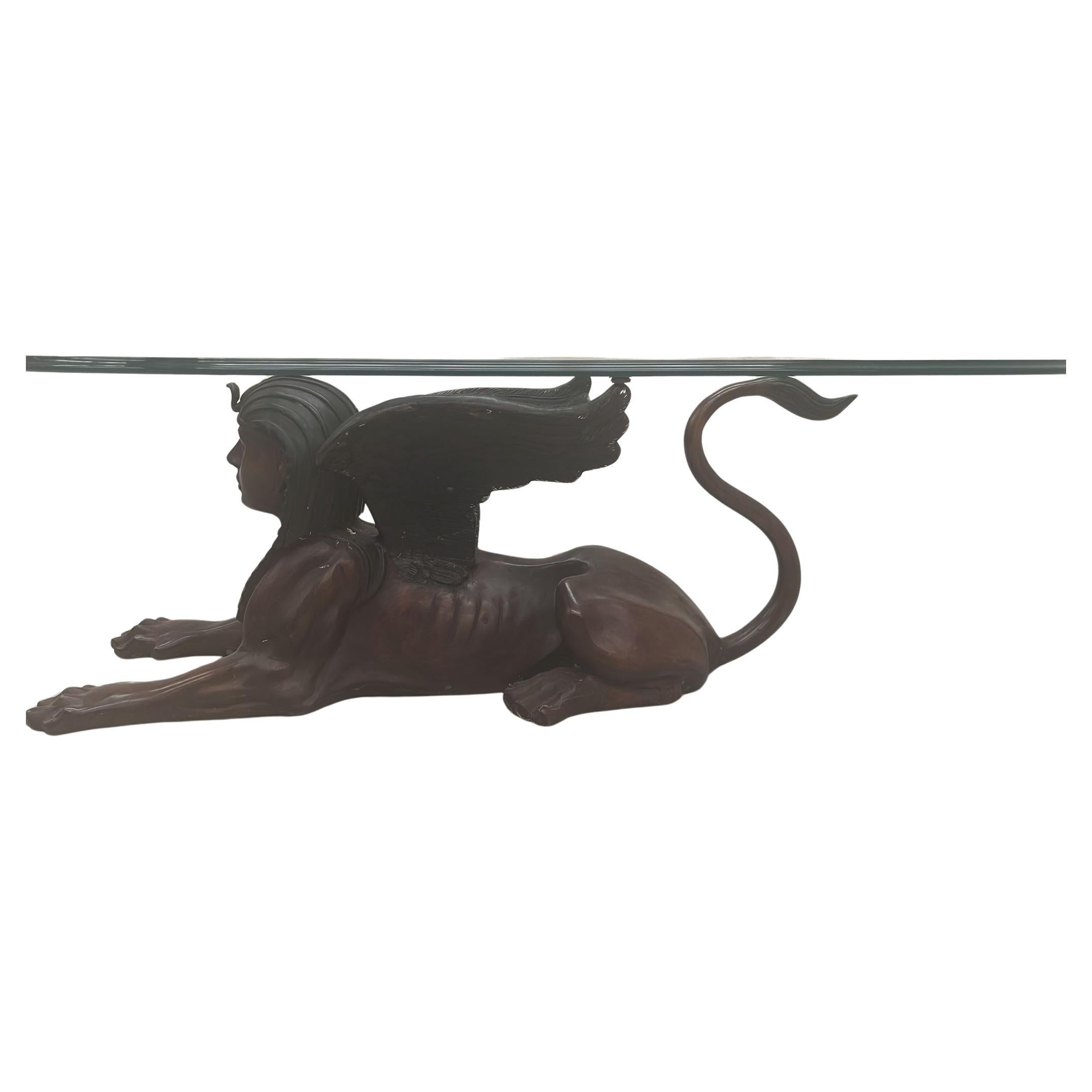 Wonderful bronze sphinx sculpture with table function. Design Mice