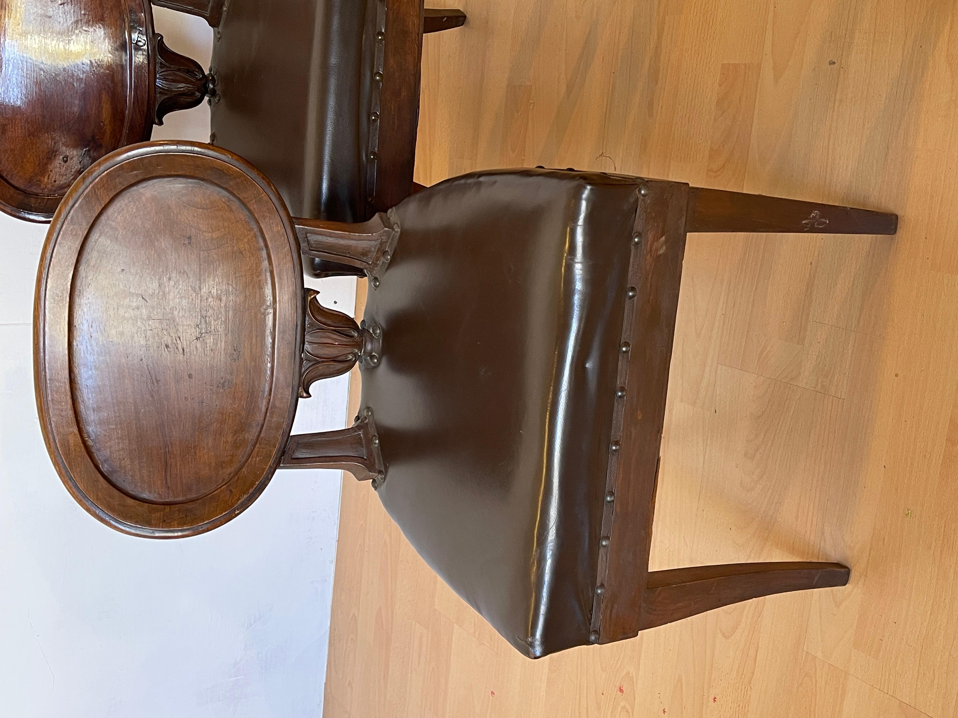Set di 4 sedie stile rustico natural en legno e pelle degli anni '30 In condizioni buone in vendita a Cantù, IT