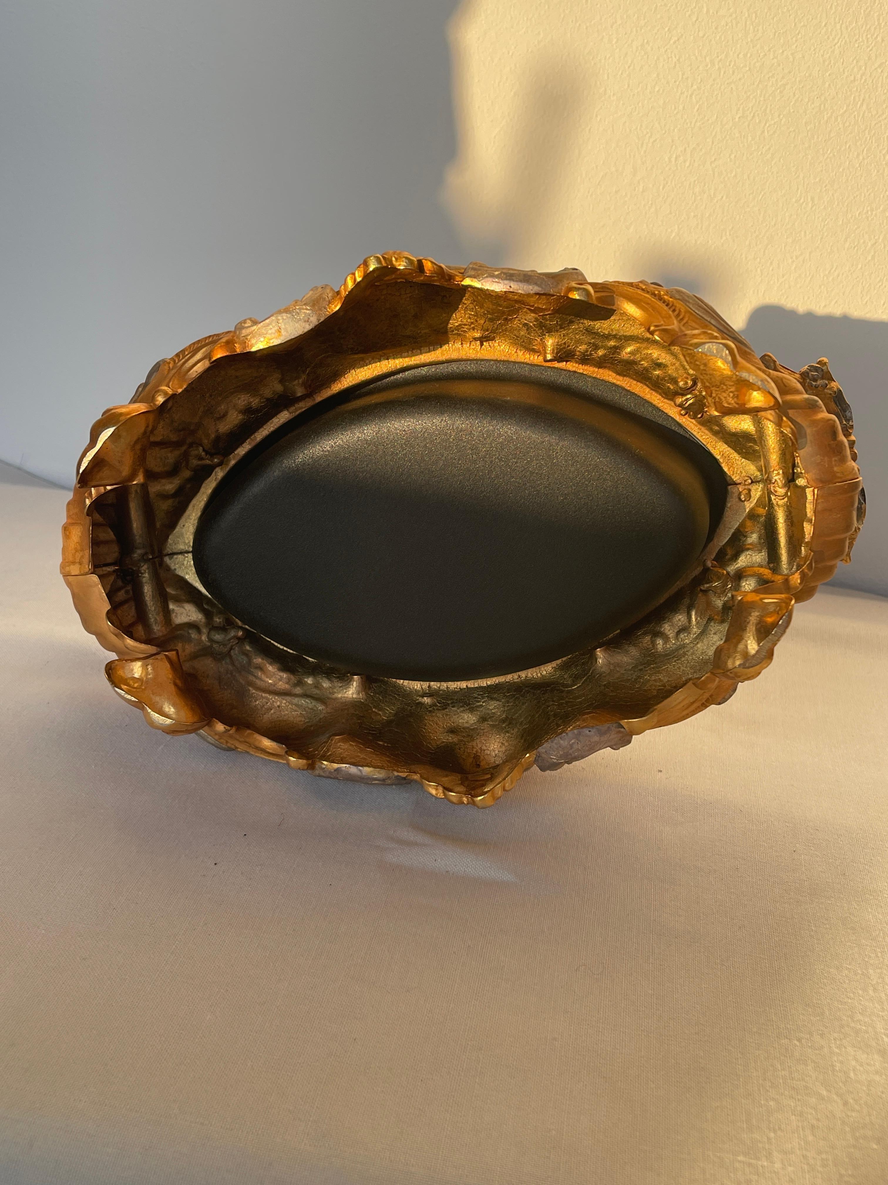 Portafiori italiano d'epoca in bronzo e metallo anni '80 In condizioni buone in vendita a Cantù, IT