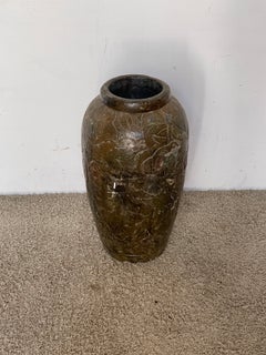 Rare Italian carved wooden vase, 1950s