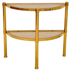 Wunderschöner halbrunder Design-Beistelltisch „Isabella“ aus Messing, Italien, 1960er Jahre