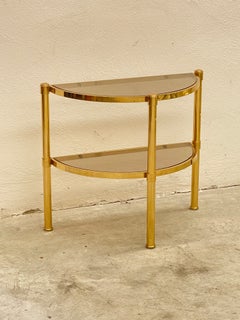 Wunderschöner halbrunder Design-Beistelltisch „Isabella“ aus Messing, Italien, 1960er Jahre