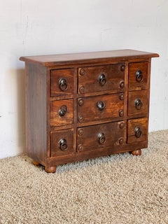 Cassettiera in legno massello, stile rustico, “Antique Wood”, anni '70