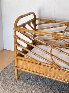 Stunning vintage bamboo and wicker cradle, “Bamboo Royale,” from the 1960s