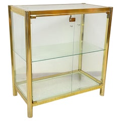 Vintage display case in gilded brass and glass, "Grand Palais," 1970s