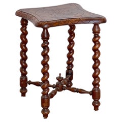 Magnifique tabouret en bois massif tourné, « La Spirale d’Ambra », années 50