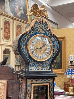 Magnifico orologio a pendolo, Nero, Blu e Oro, “Aquila Imperiale”, anni '50