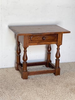 Antique solid wood side table with a drawer, "Nobile Essenza," 1970s