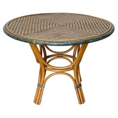 Exotic coffee table made of bamboo and woven rattan, "AURELIA," 1960s