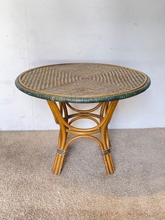 Exotic coffee table made of bamboo and woven rattan, "AURELIA," 1960s