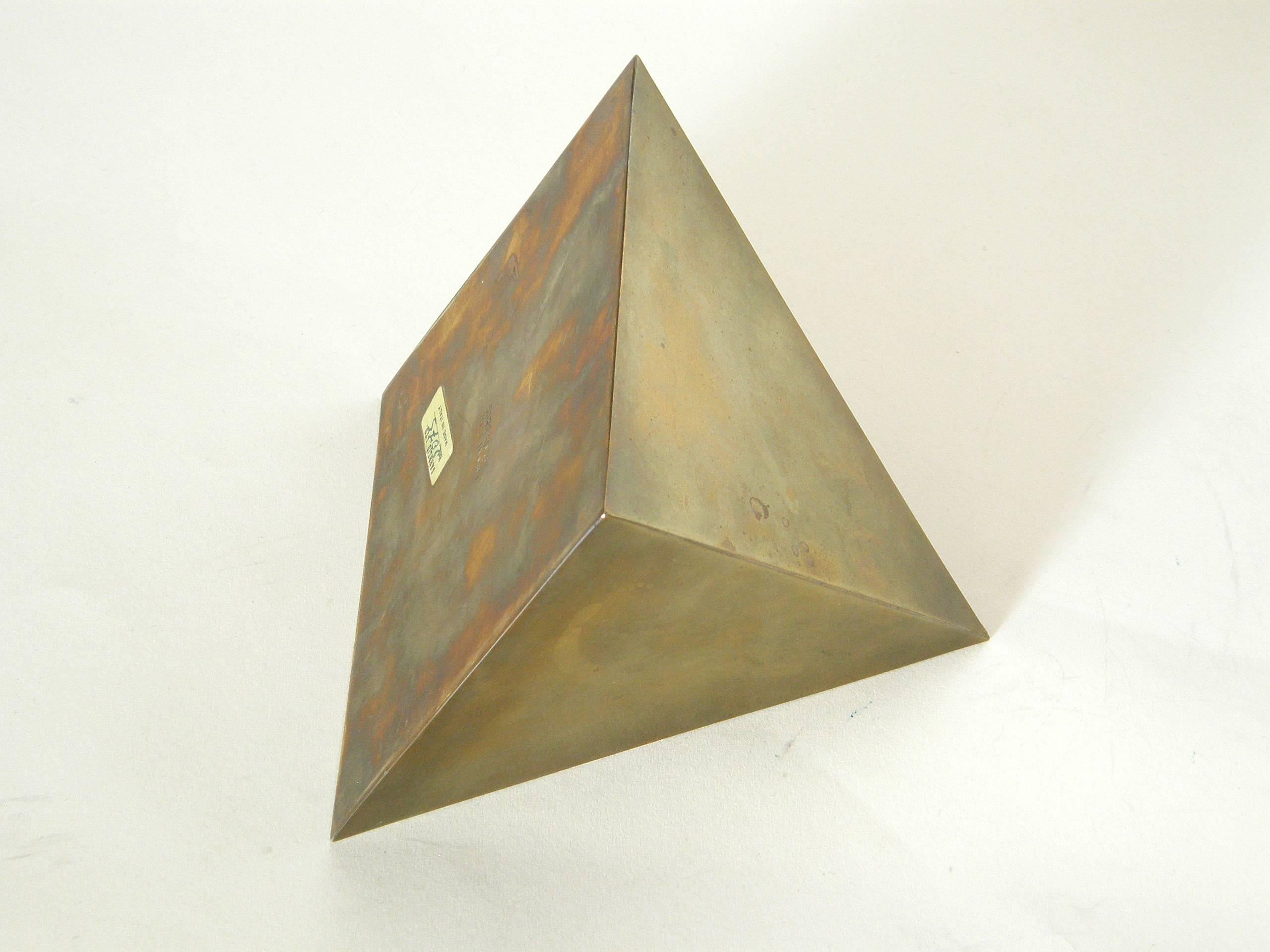 Minimalist Sarreid Brass Pyramid