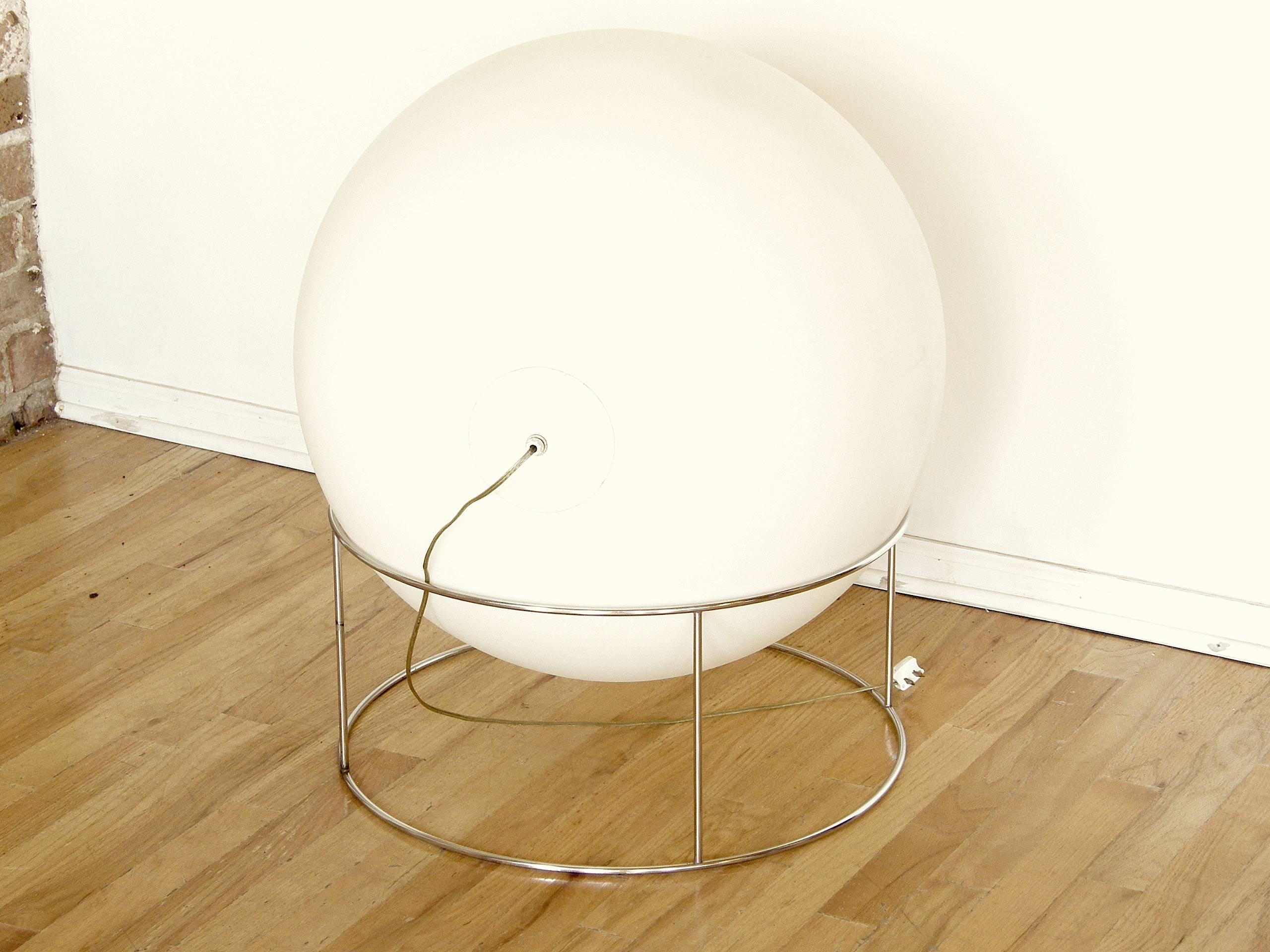 Space Age Globe Floor Lamp or Table Lamp with Chrome Base
