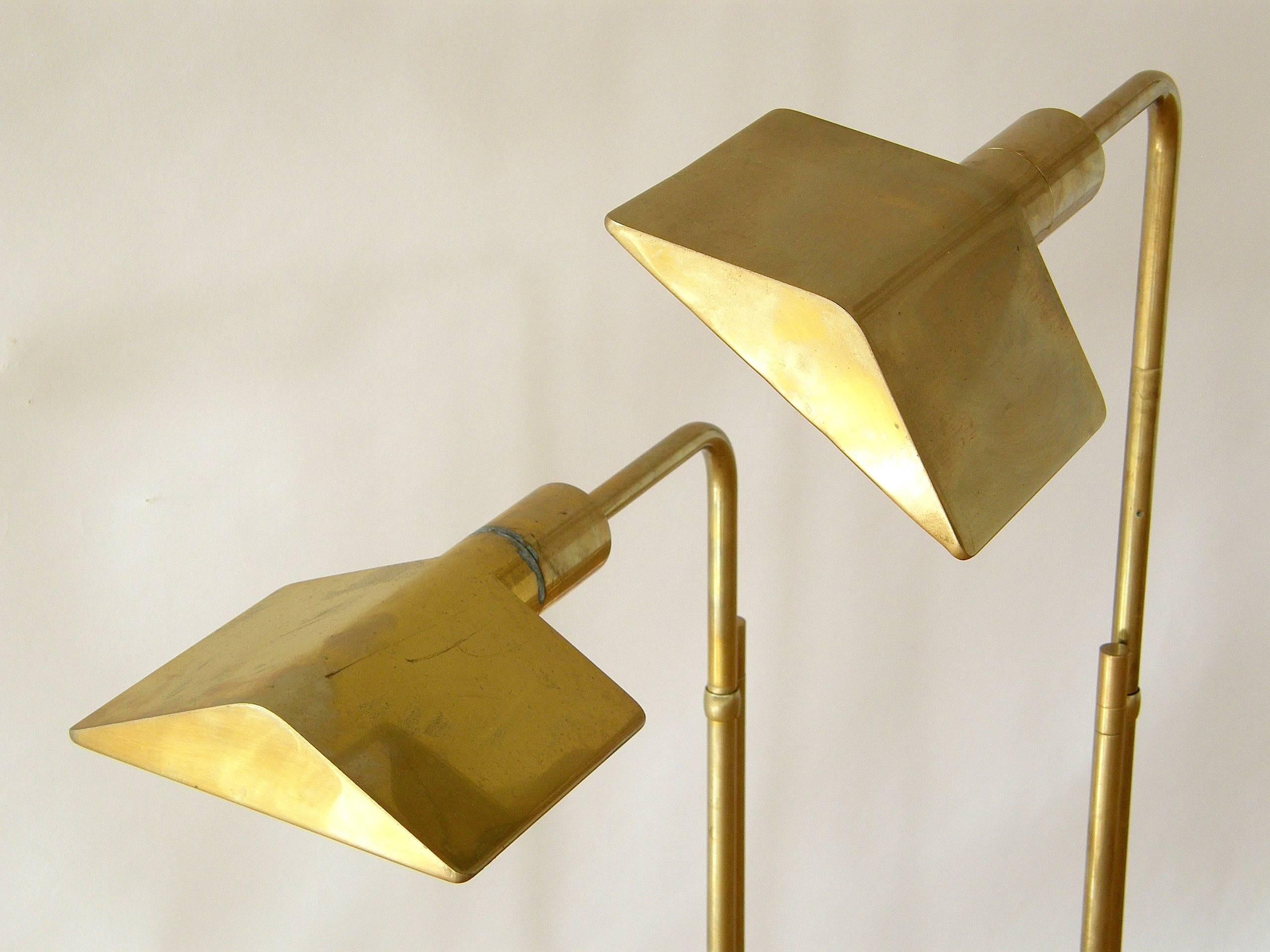 Pair of Adjustable Floor Lamps by Cedric Hartman In Good Condition In Chicago, IL