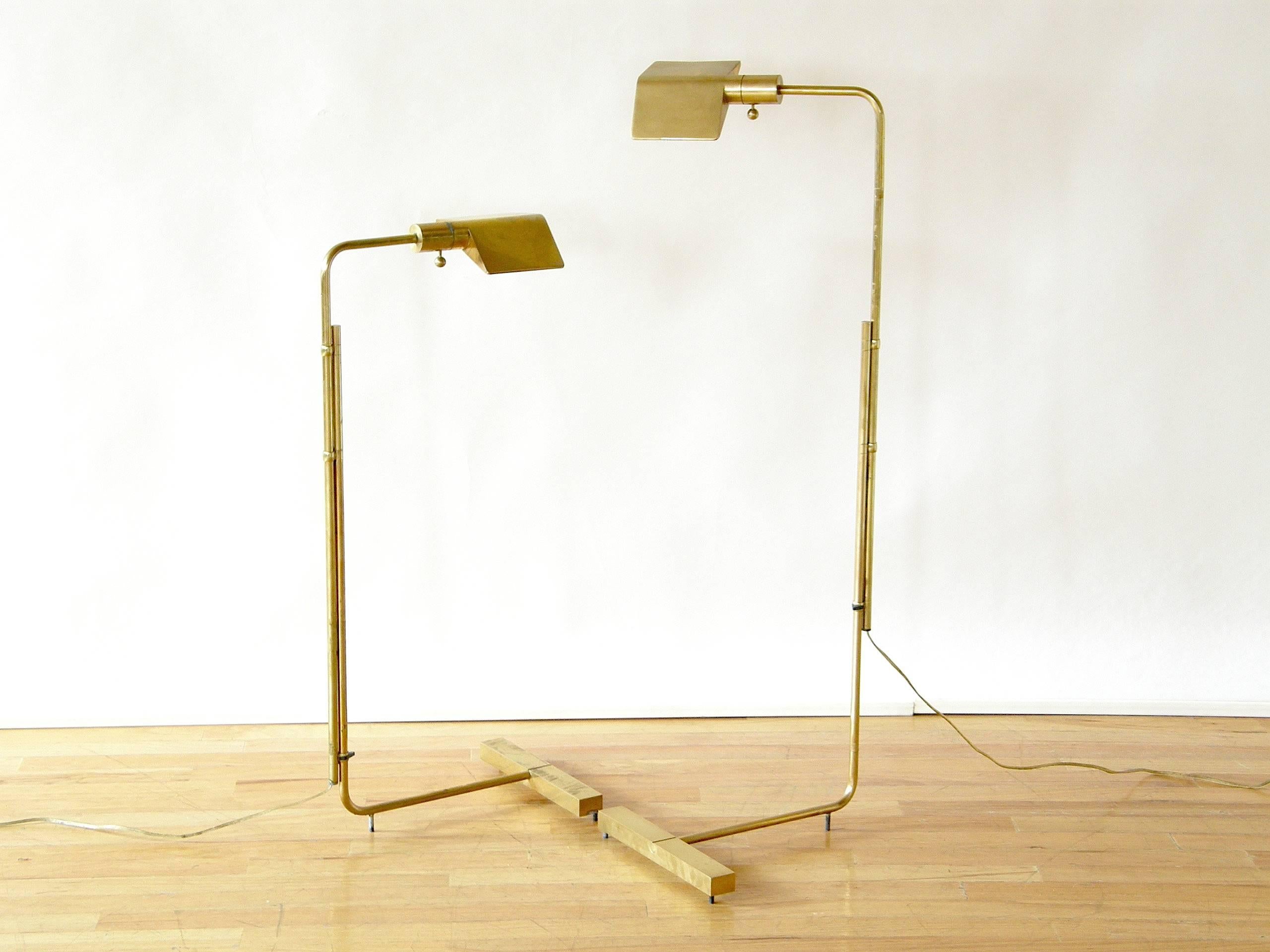 Mid-Century Modern Pair of Adjustable Floor Lamps by Cedric Hartman