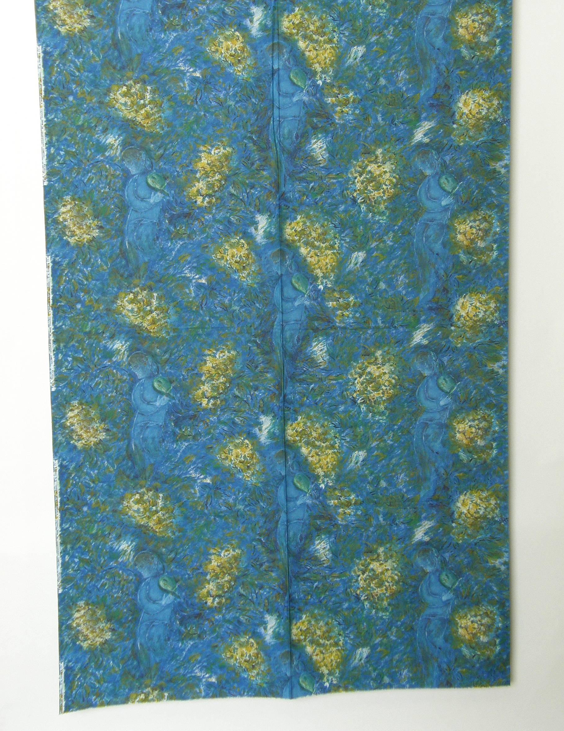This lovely fabric was designed by Marc Chagall for Fuller Fabrics. It is 