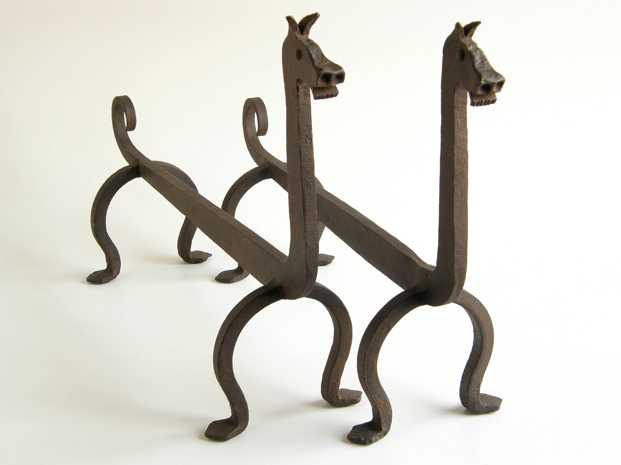 wrought iron fire dogs