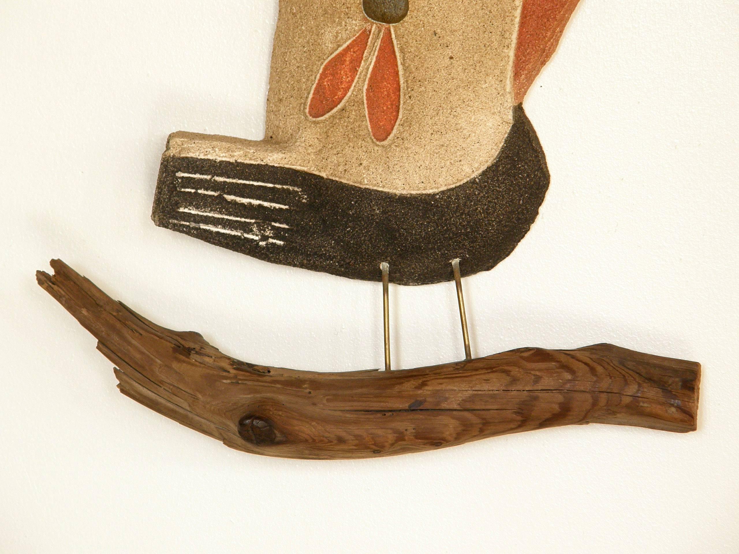 Mid-Century Modern Sand Cast Wall Sculpture of a Bird on a Branch by George Nelson