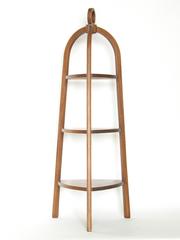 Teak Three-Tier Server Portable Dessert Cake Stand With Ring Handle Tripod Legs