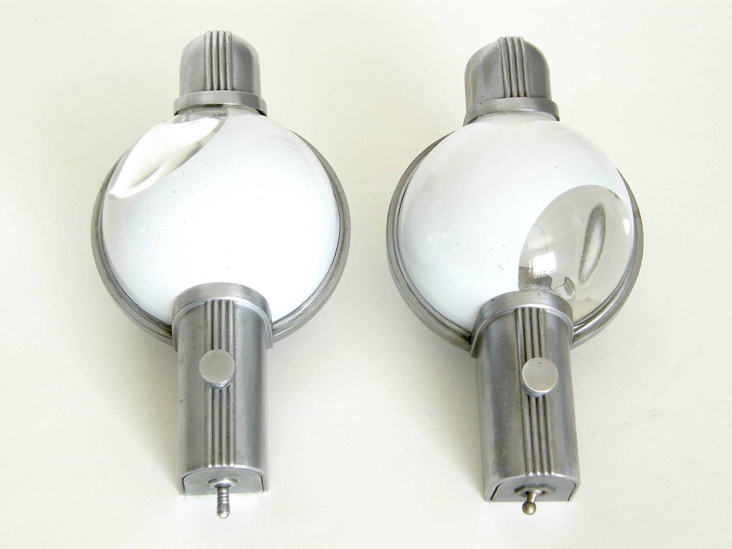 American Henry Dreyfuss Wall Lamps for the Art Deco 20th Century Ltd Pullman Train Cars