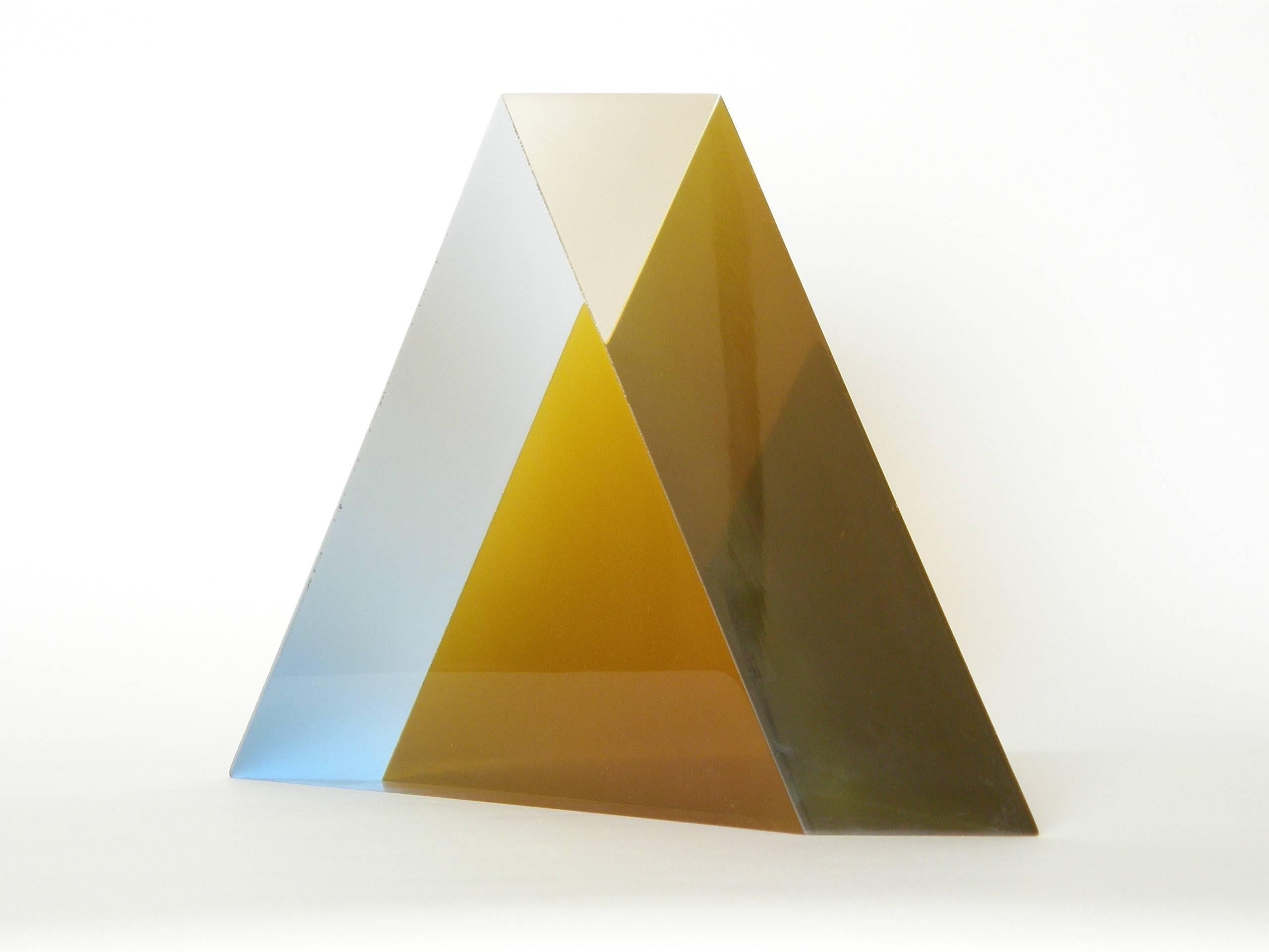 Laminated acrylic sculpture of triangular form by Vasa Mihich, dated 1977.

Please contact us if you have any questions.