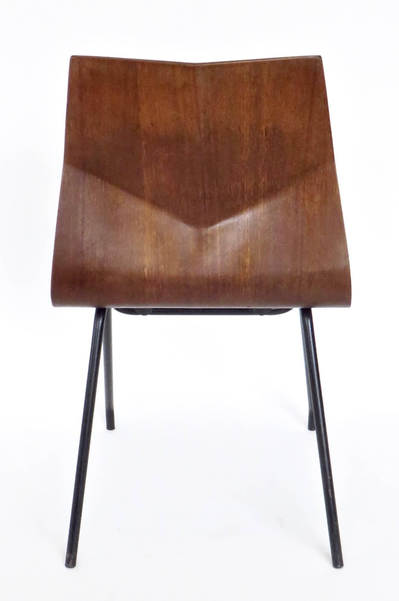 Mid-20th Century Rene-Jean Caillette French Diamond Chair Molded Plywood