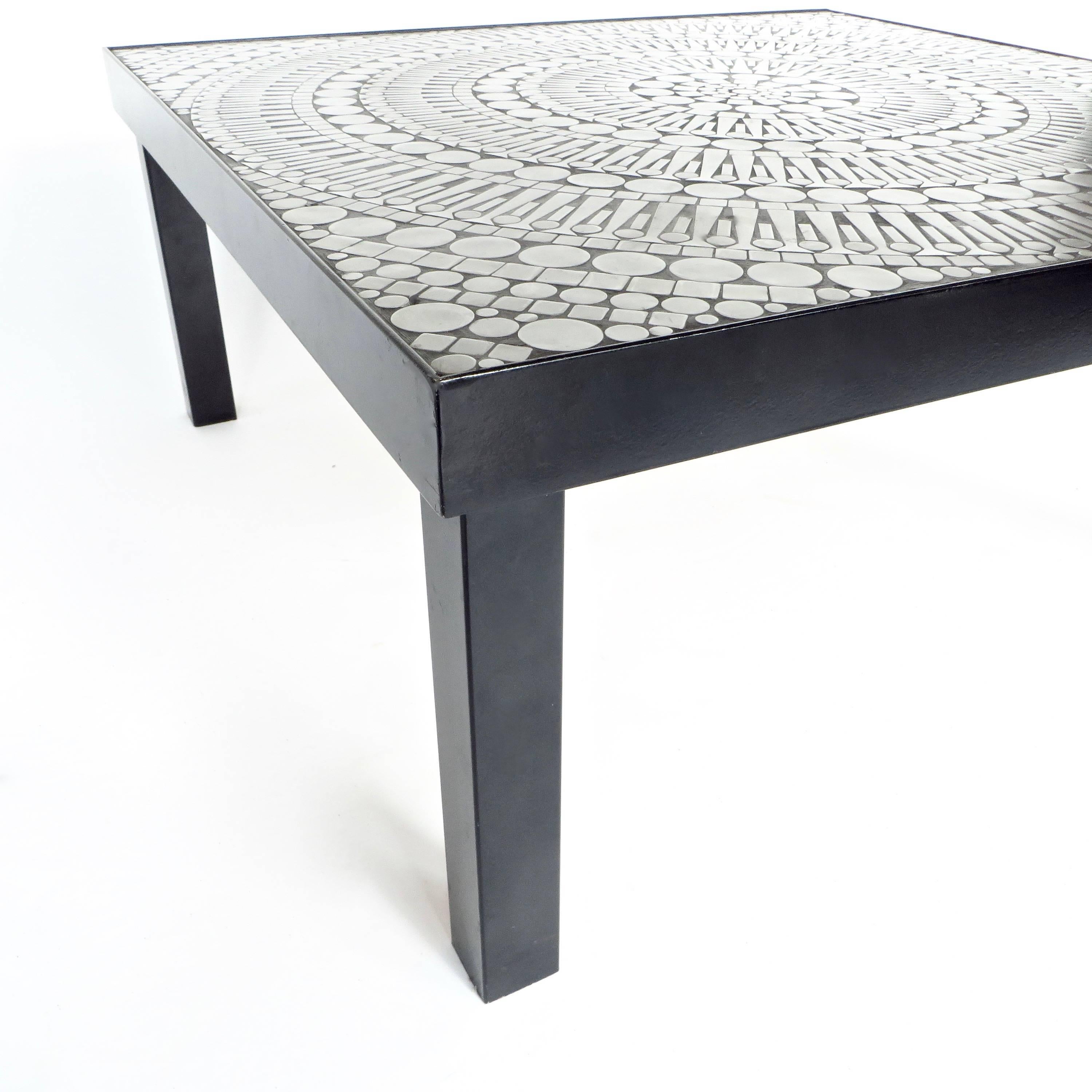 Belgian Designer Raf Verjans Mosaic Aluminum and Steel Coffee Table  1