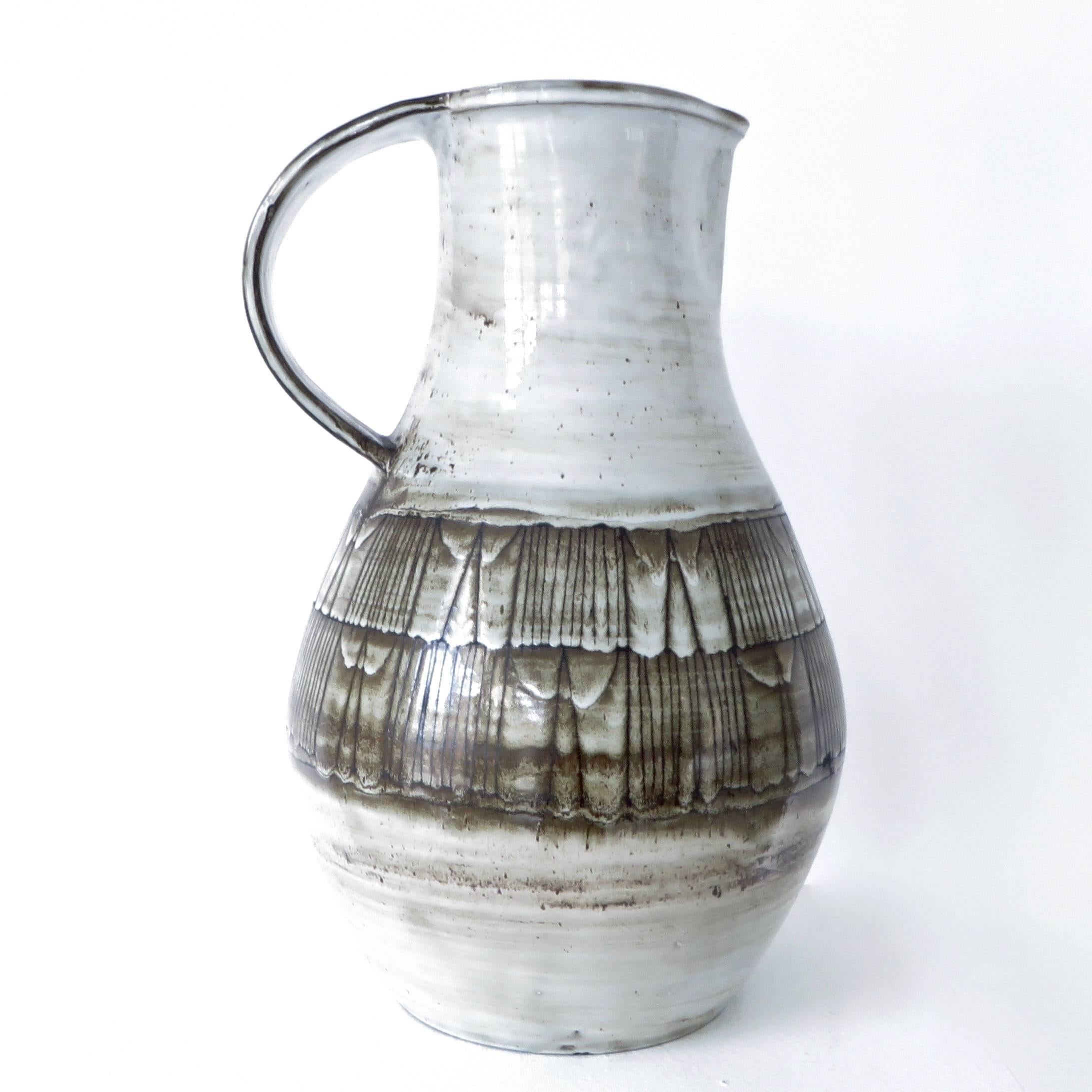 Modern Monumental French Ceramic Pitcher by Jaques Pouchain Atelier Dieulefit