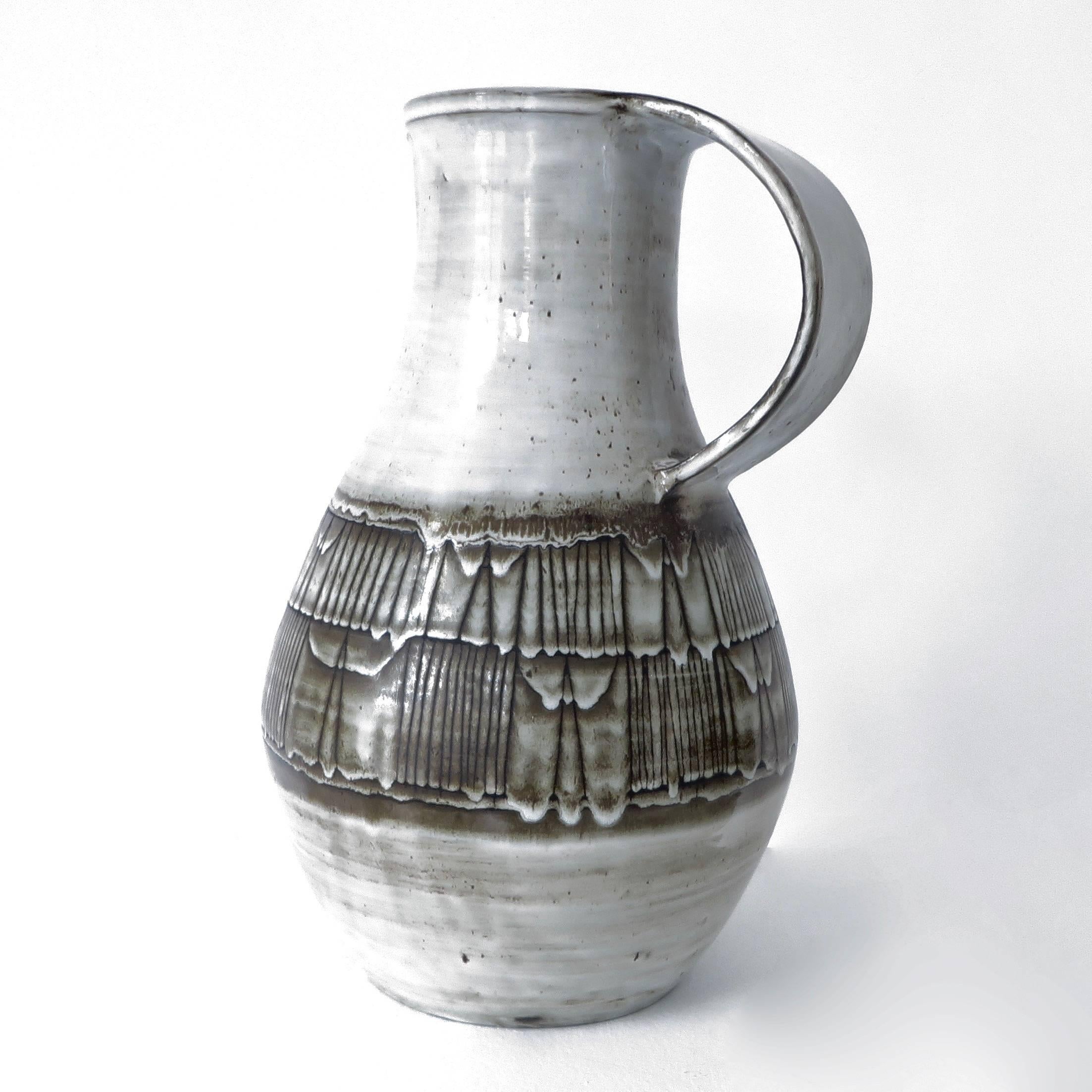 Late 20th Century Monumental French Ceramic Pitcher by Jaques Pouchain Atelier Dieulefit