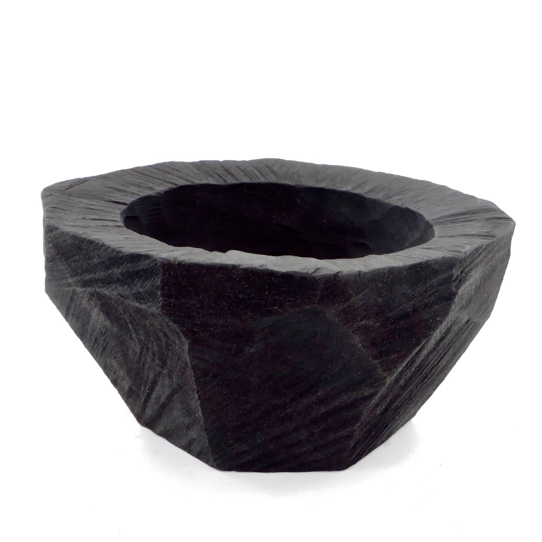 Contemporary Carved Russian Oak Bowl by Soha Concept 