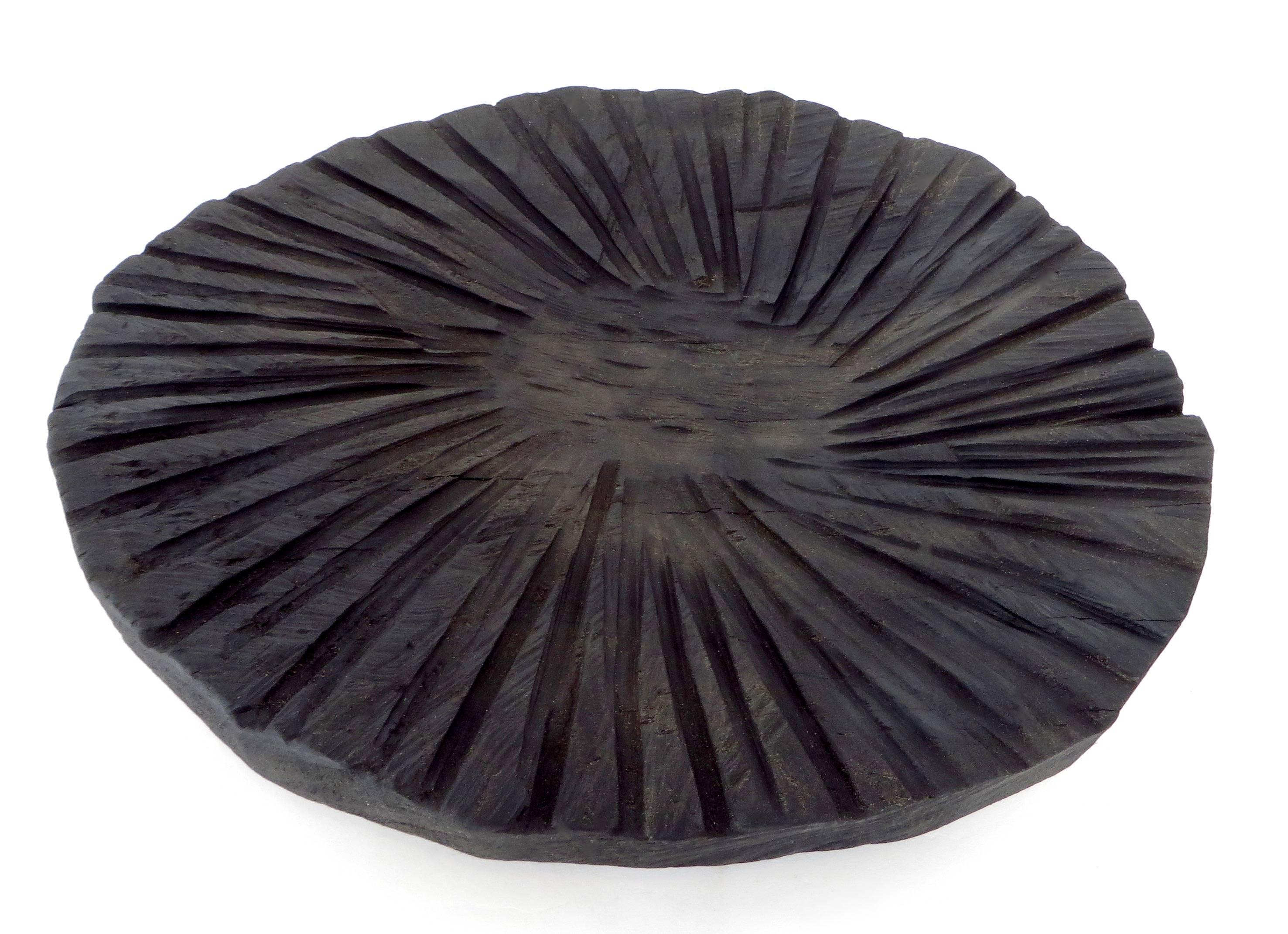 Carved Russian Oak Sunburst Contemporary Tray by SÓHA Concept 2
