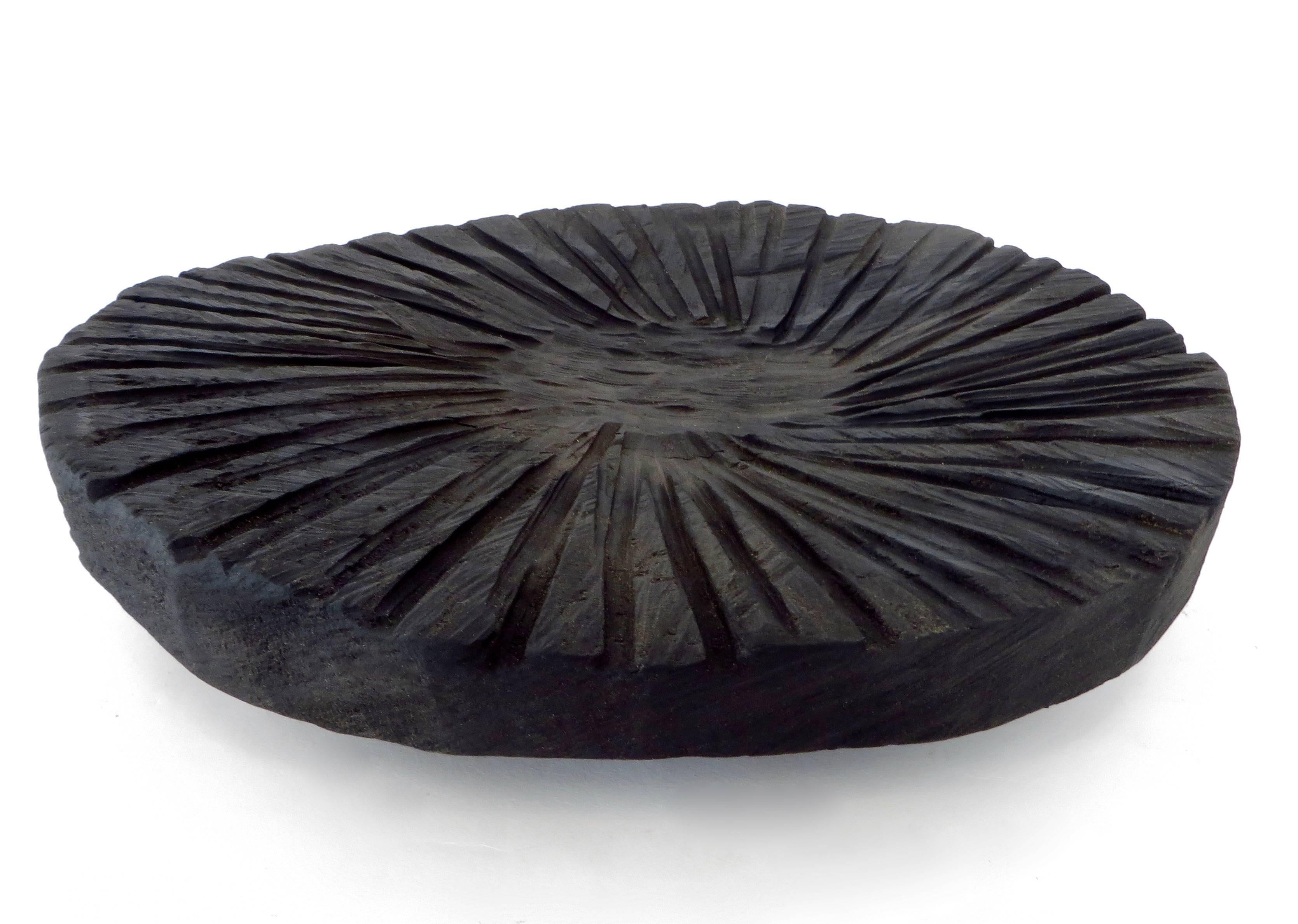 Carved Russian Oak Sunburst Contemporary Tray by SÓHA Concept 1