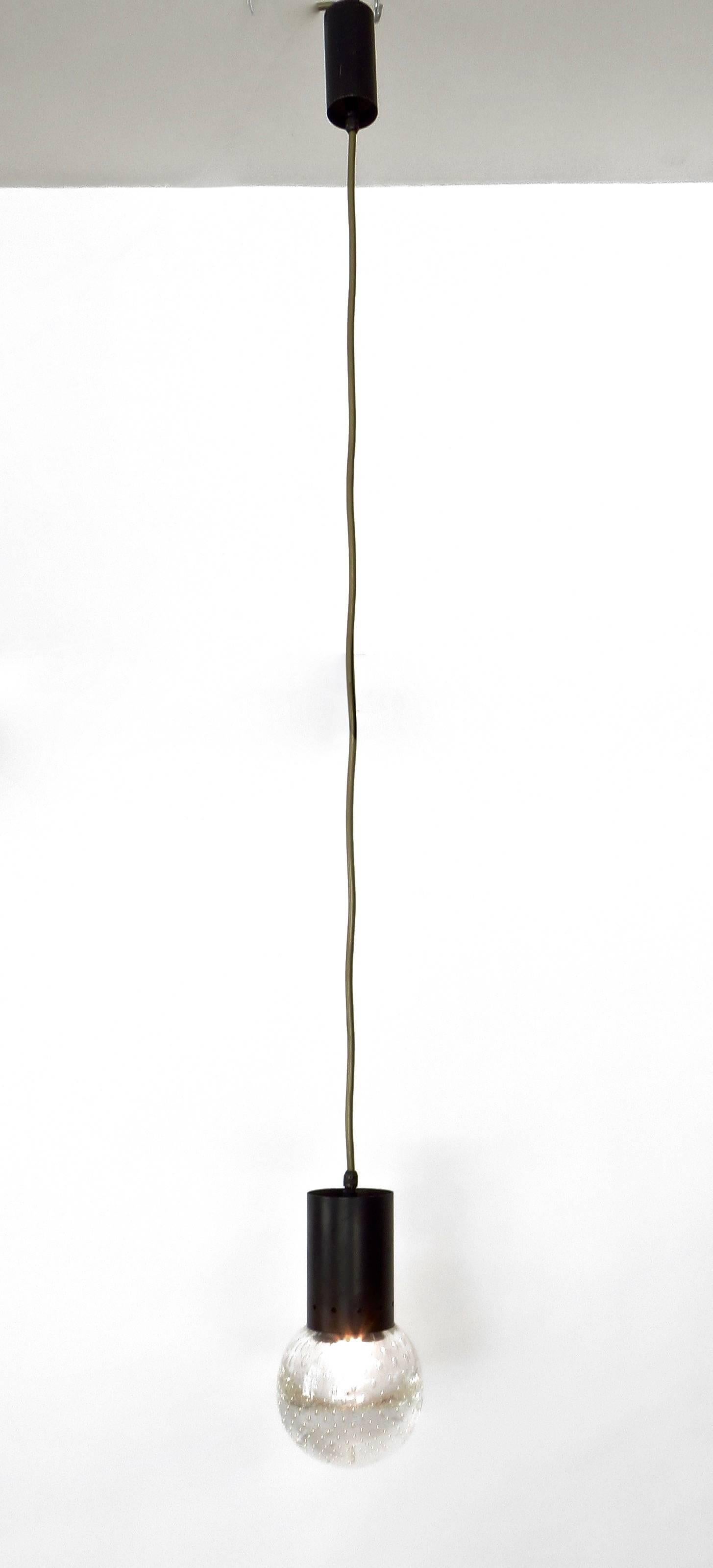 Gino Sarfatti and Archimede Seguso Murano Glass Single Pendant For Arteluce 2