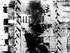 Mehrschichtige schwarze indische Tuschezeichnungen auf Papier von Elliot Bergman:: 2016