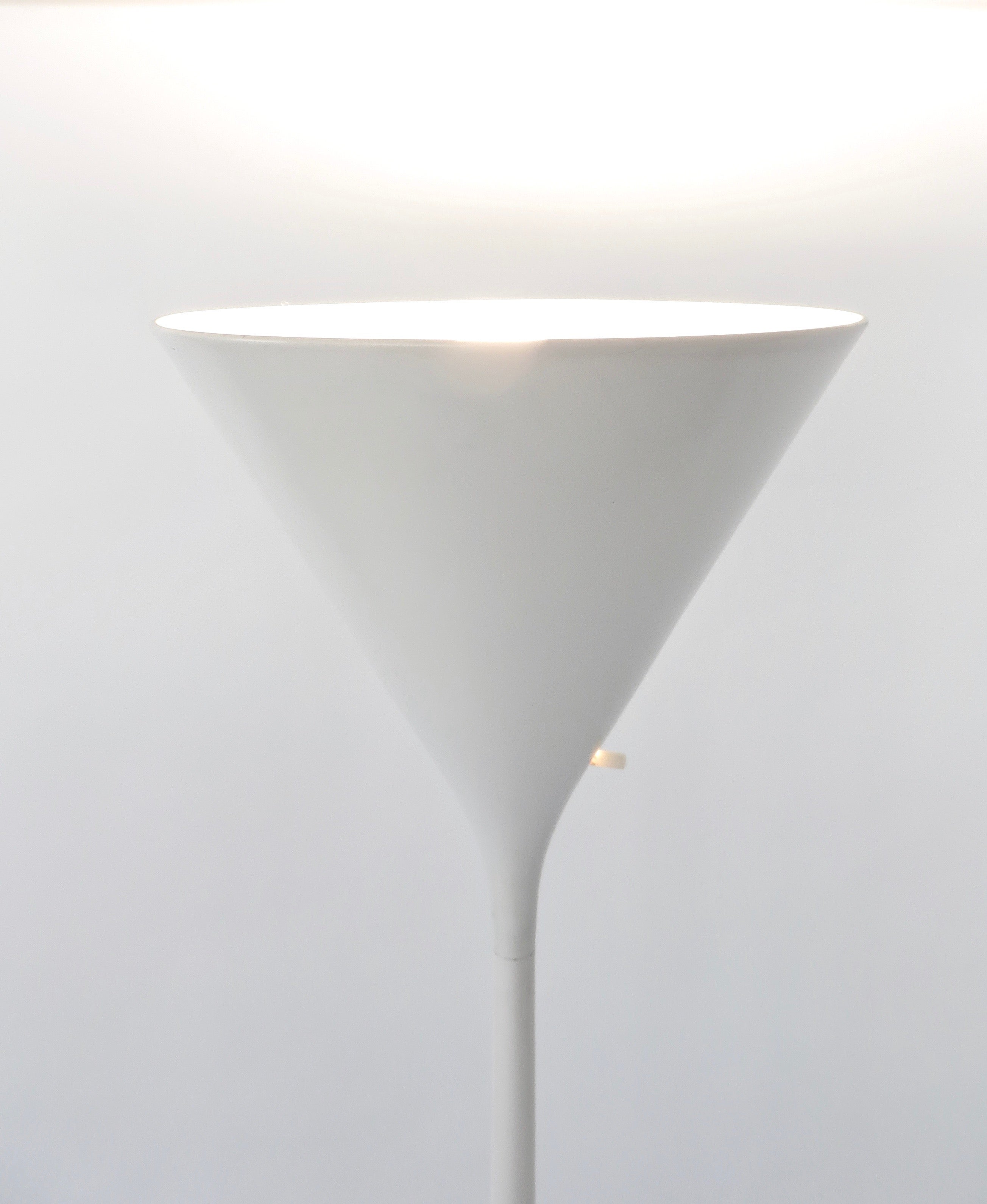 Walter Von Nessen Minimalist Lacquered White Aluminum Torchiere Floor Lamp Walter Von Nessen Minimalist Lacquered White Aluminum Torchiere Floor Lamp