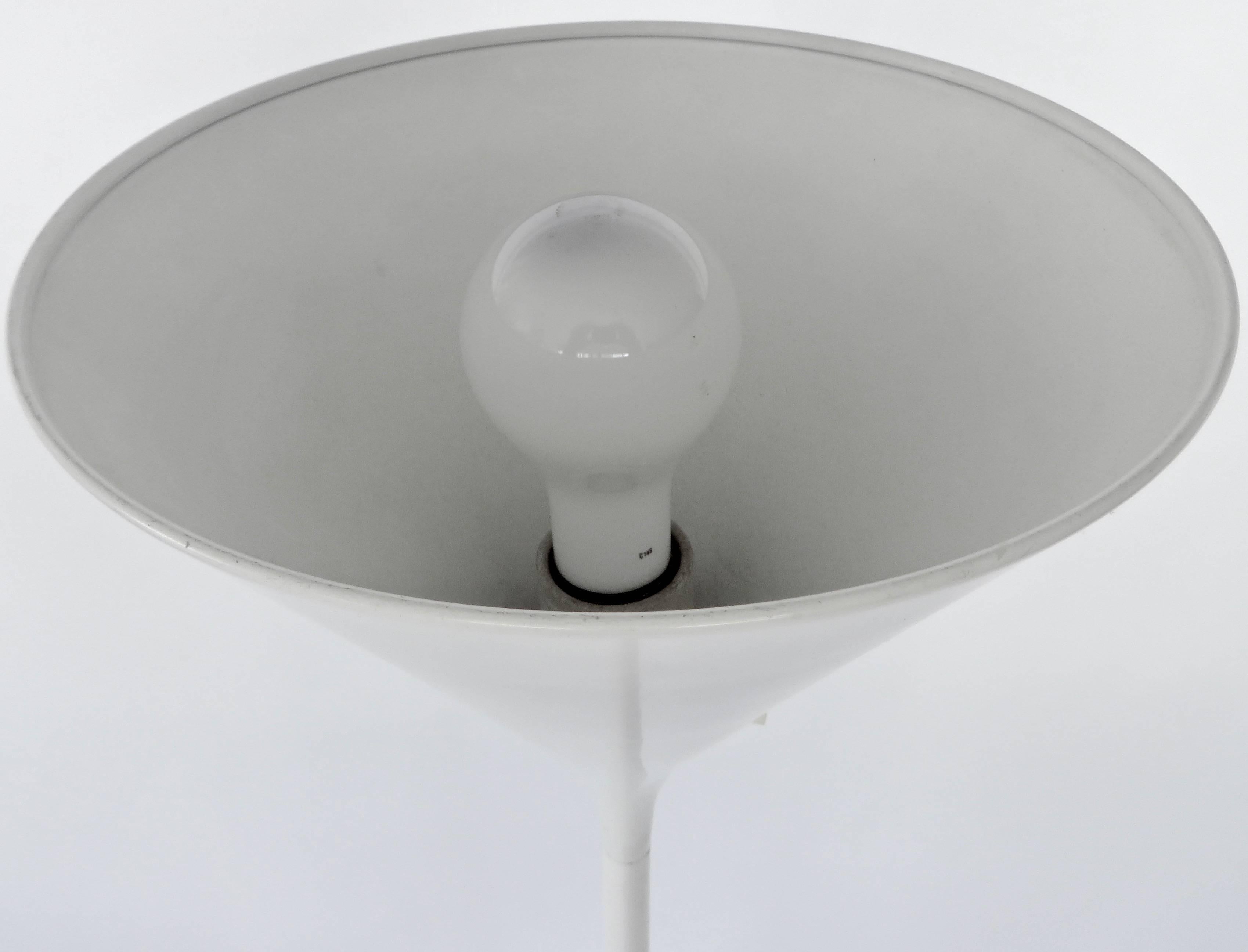 Mid-Century Modern Walter Von Nessen Minimalist Lacquered White Aluminum Torchiere Floor Lamp