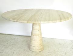 Italian Travertine Round Marble Dining or Center Table