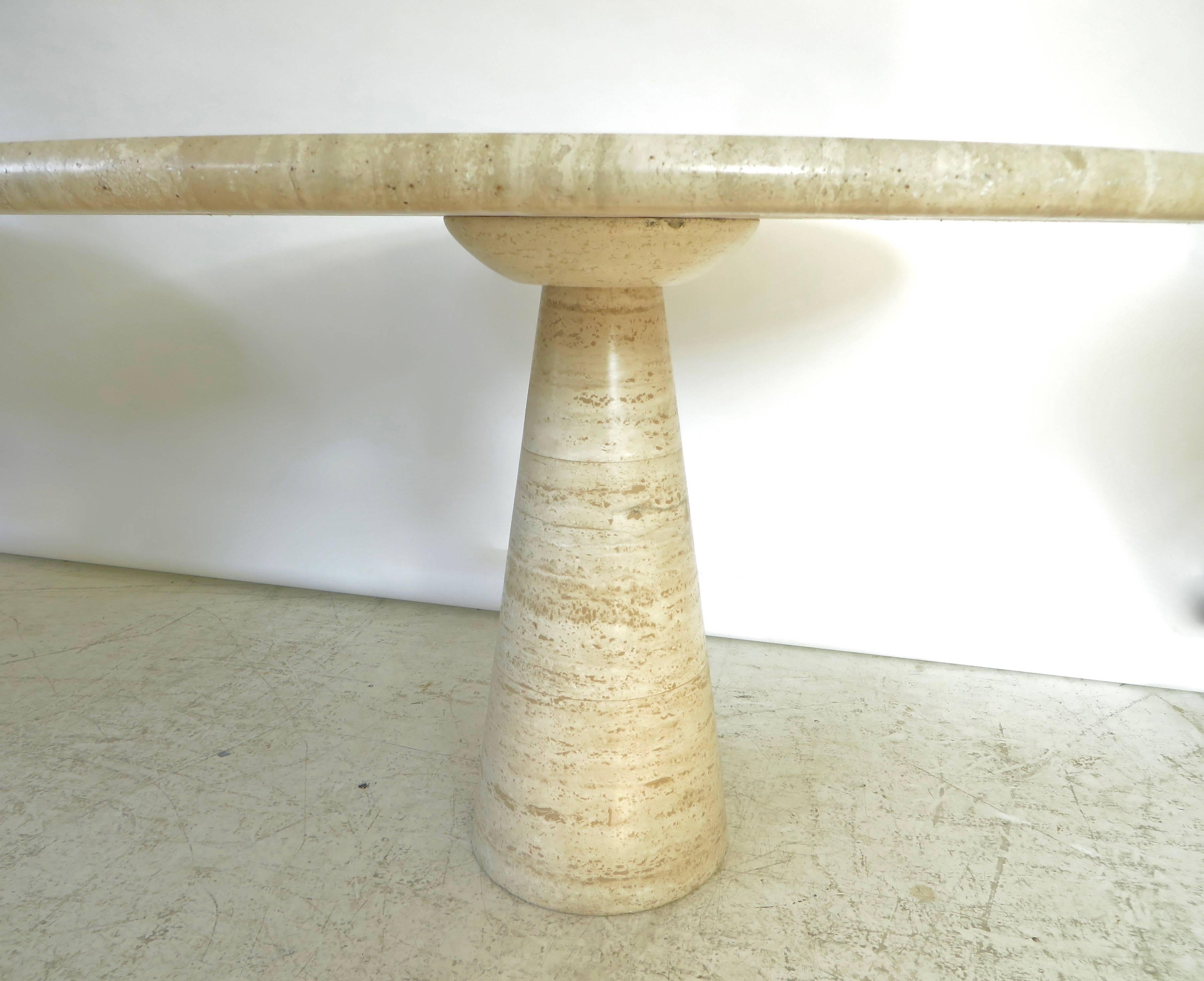 Italian Travertine Round Marble Dining or Center Table 1