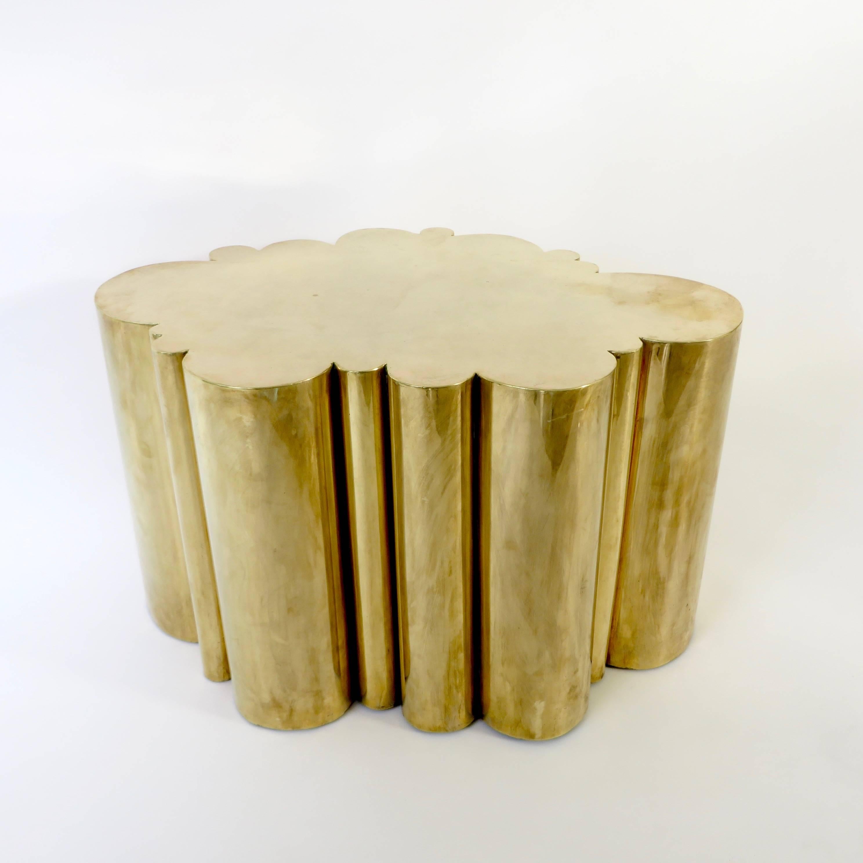 Modern French Organic Formed Brass Cloud Side or Small Coffee Table