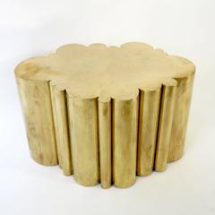 French Organic Formed Brass Cloud Side or Small Coffee Table