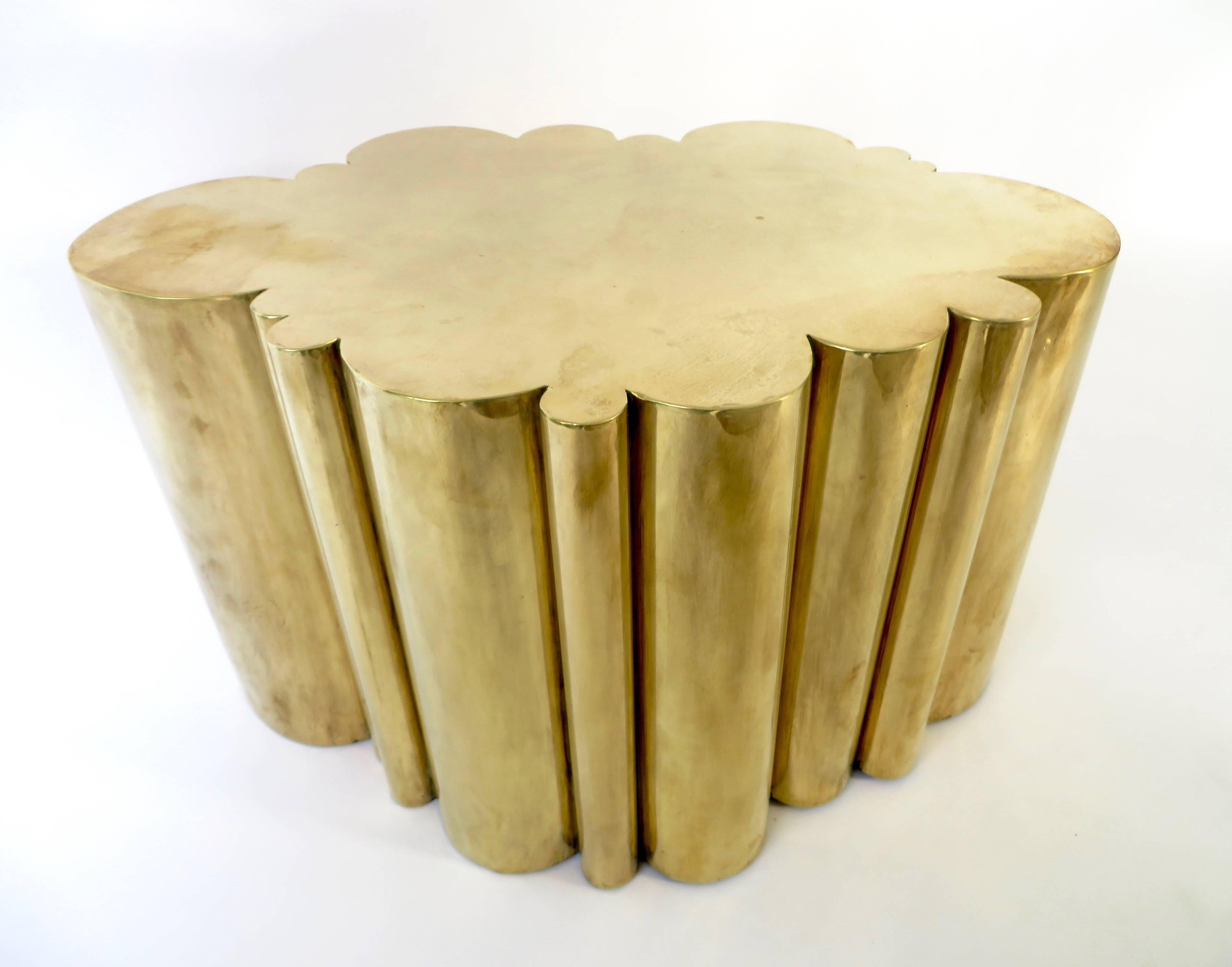 Welded French Organic Formed Brass Cloud Side or Small Coffee Table