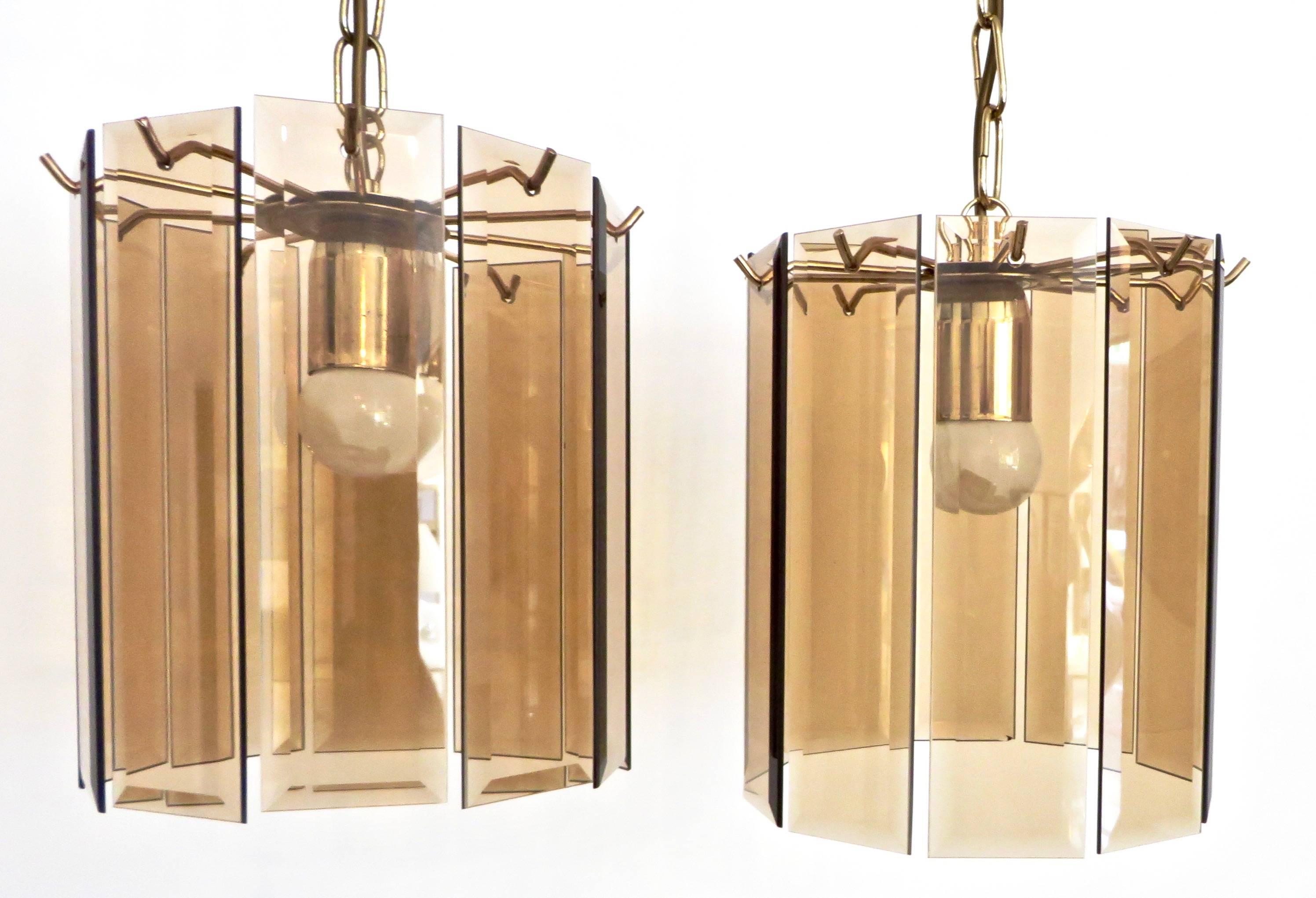 beveled glass panel chandelier