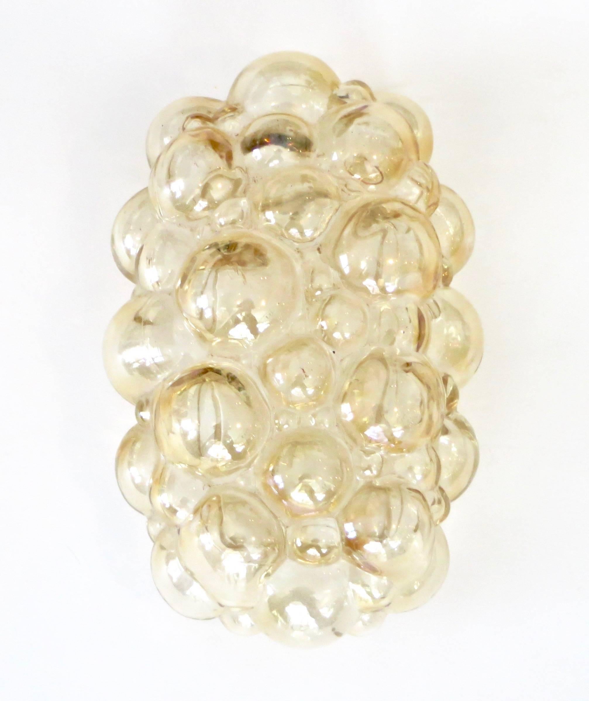 Pair of Champagne Color Bubble Glass Sconces by Helena Tynell for Limburg In Excellent Condition In Chicago, IL