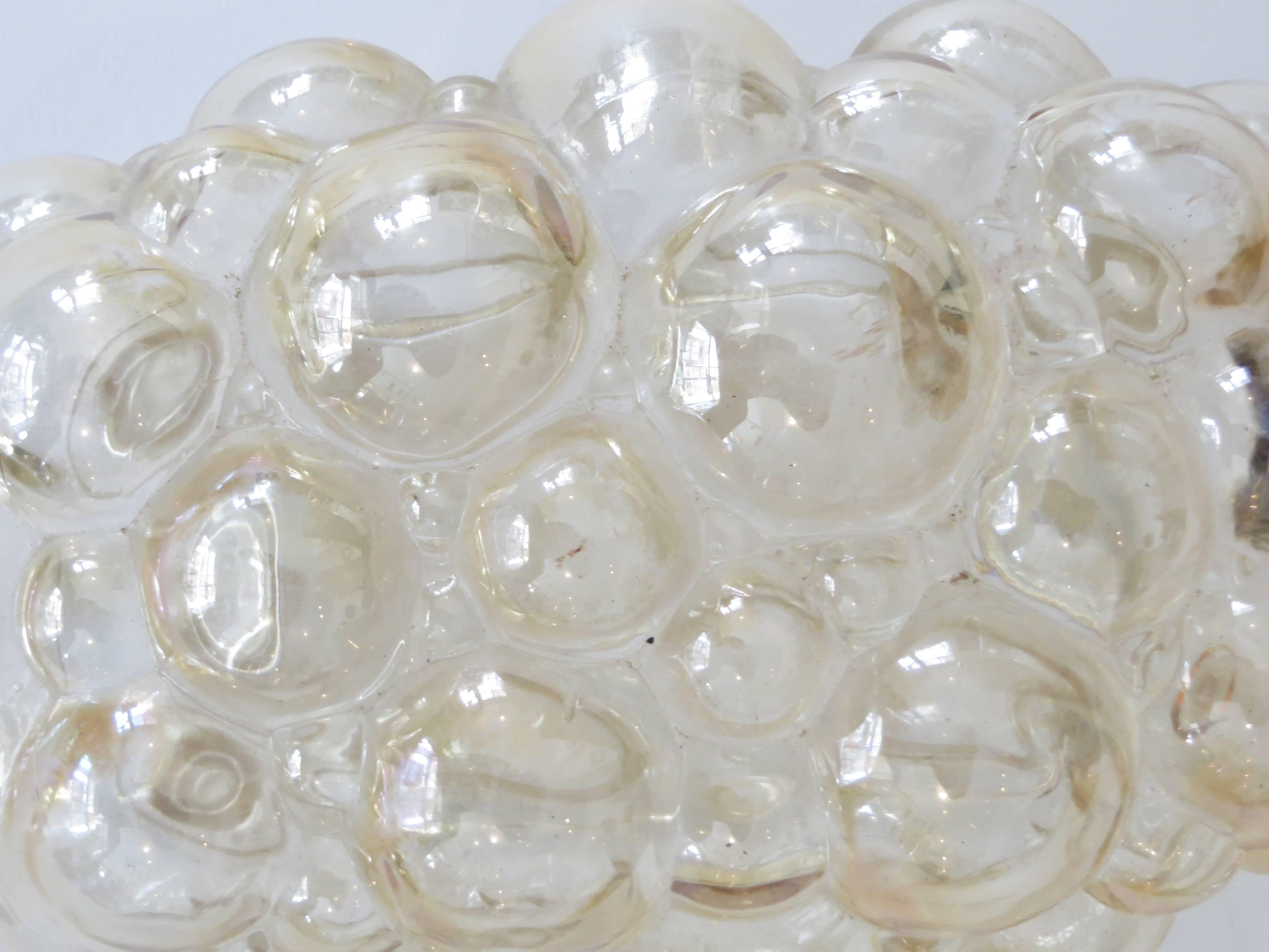 Pair of Champagne Color Bubble Glass Sconces by Helena Tynell for Limburg 1