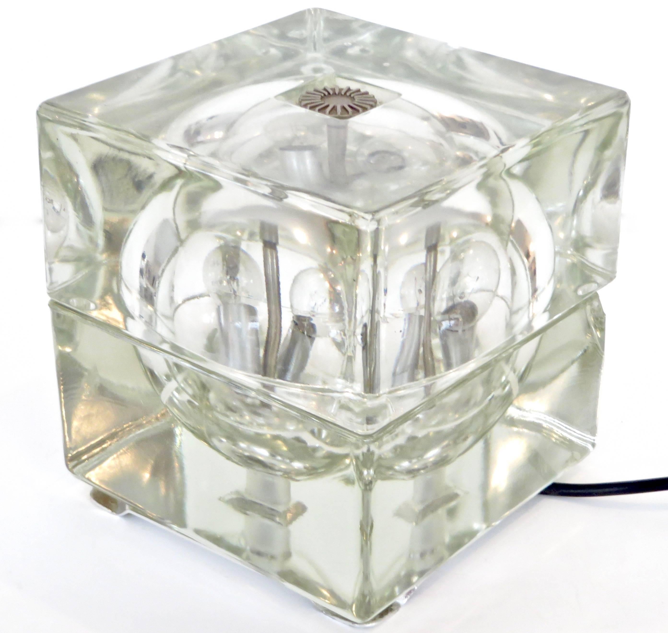 Glass Italian Cubosfera Table Lamp by Alessandro Mendini