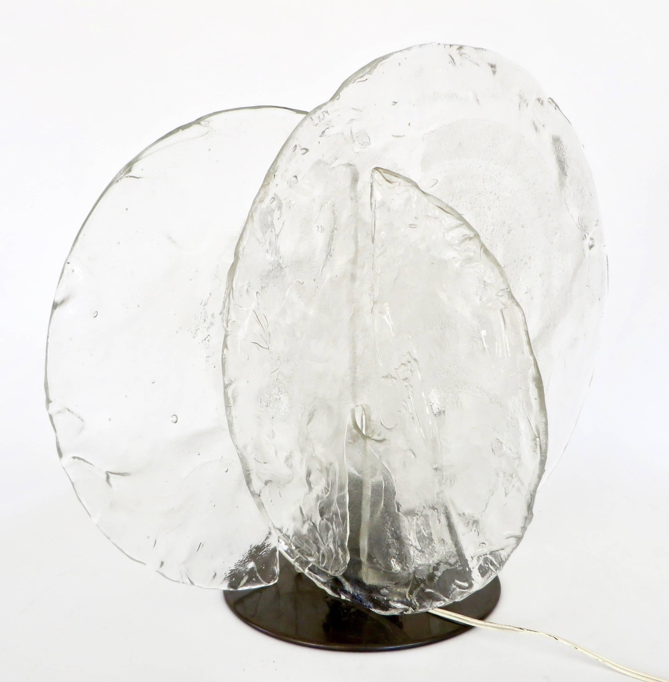 Italian Sculptural Glass Four-Disc Table Lamp by Carlo Nason for Mazzega 1