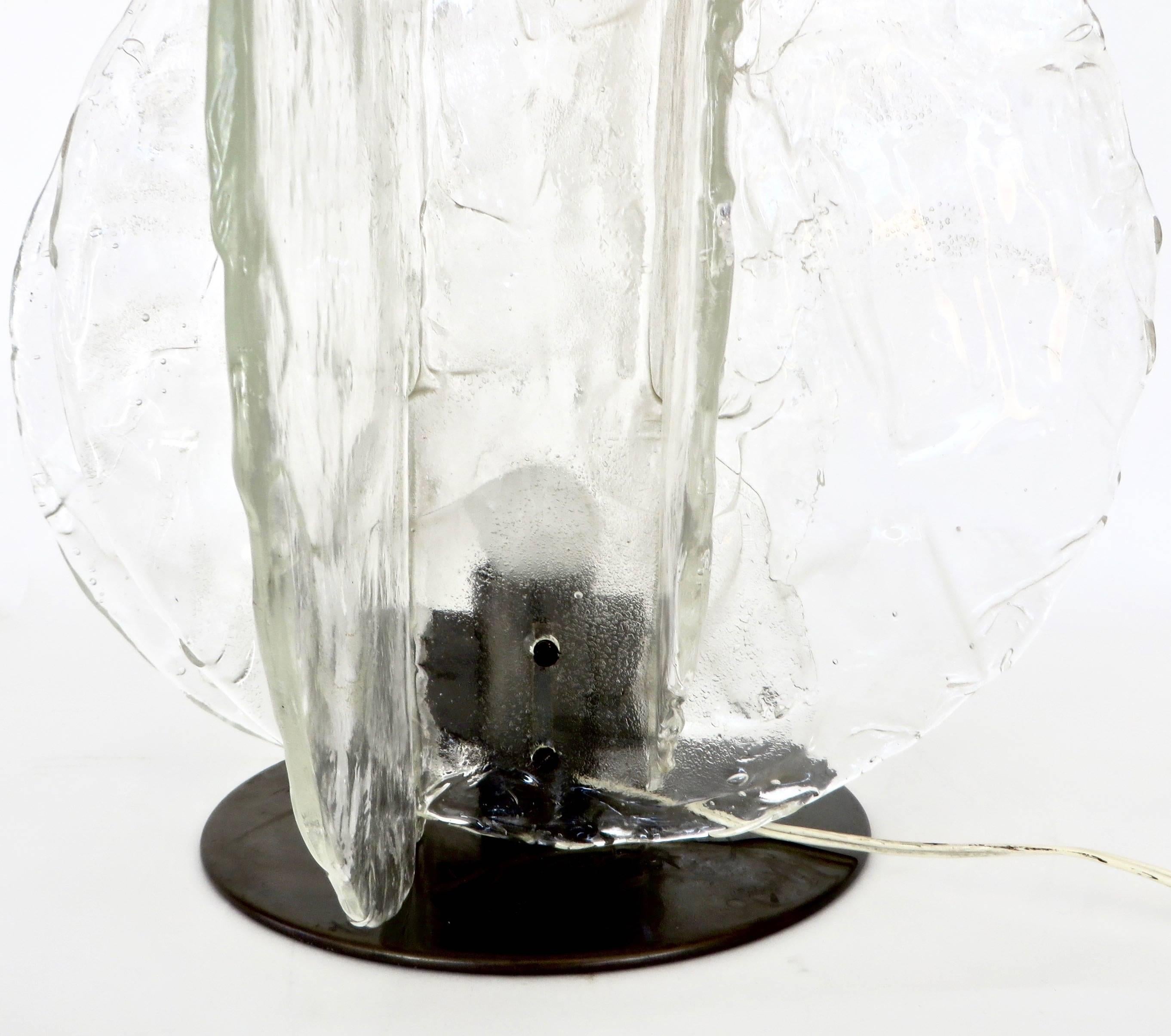 Italian Sculptural Glass Four-Disc Table Lamp by Carlo Nason for Mazzega 4