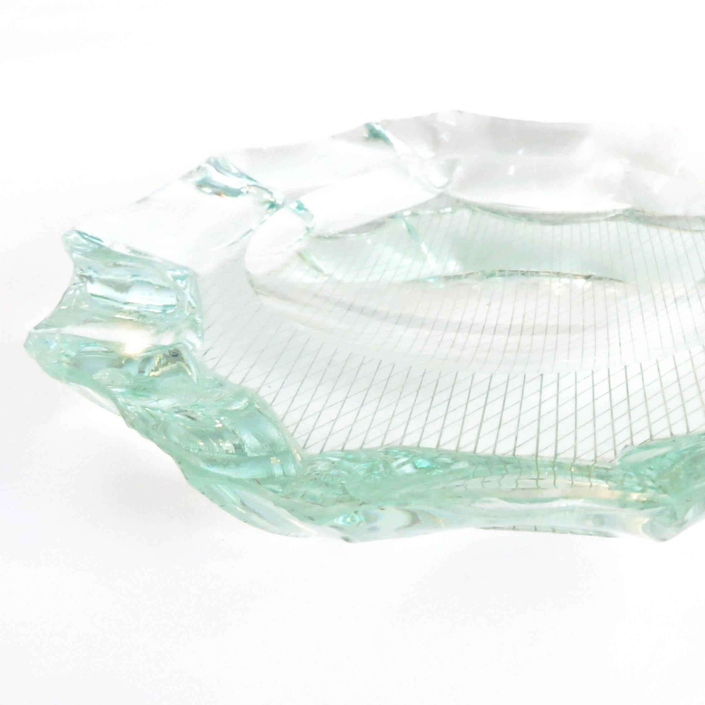 Scalpellato Italian Glass Dish or Vide Poche by Pietro Chiesa Fontana Arte 1